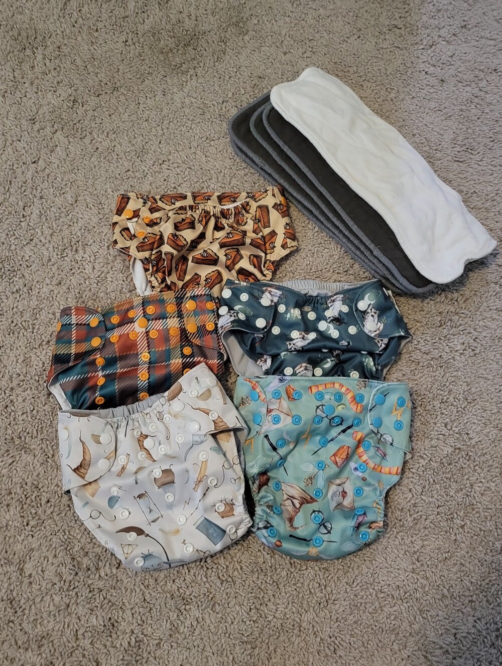 Reusable Baby Cloth Diaper Set in Multicolor Prints